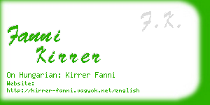 fanni kirrer business card